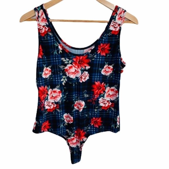 EUC Meli + Eve Petty Queen Bodysuit Blue Plaid - Picture 5 of 12